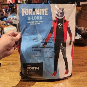 NEW Spirit Fortnite X Lord Youth XL 16 Costume Mask Vest Shirt Cosplay Halloween